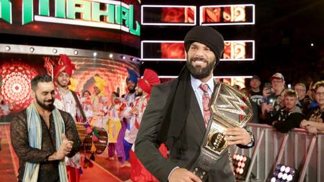 Jinder Mahal feierte bei WWE SmackDown Live seinen Titelgewinn