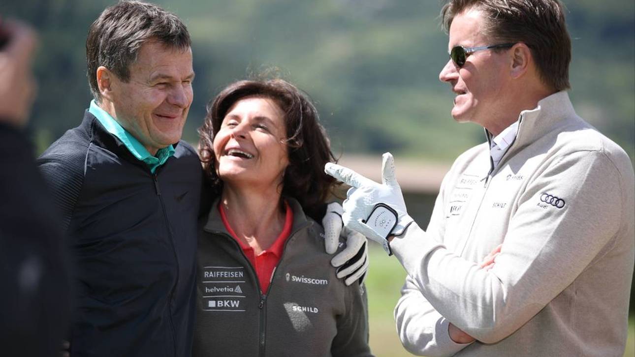 Franz Julen (l.) bei einem Golfturnier 2017