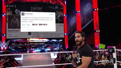Seth Rollins verspottete Roman Reigns bei WWE RAW nach dessen Doping-Affäre