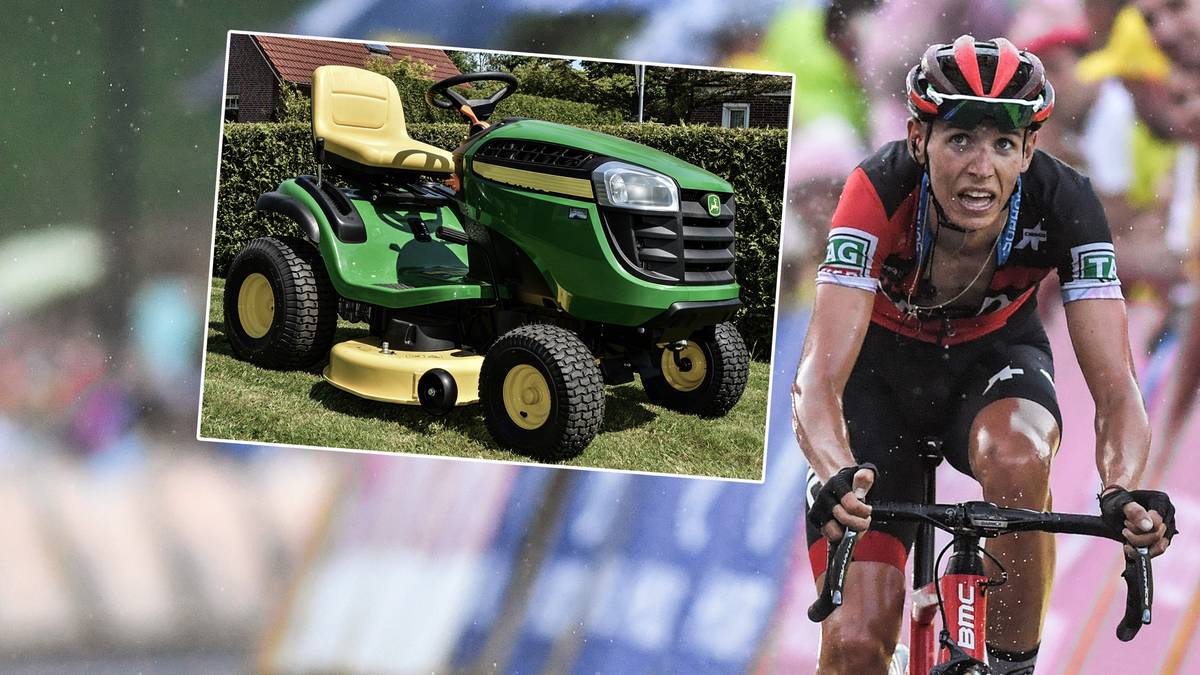 Was war passiert? Der Sieger der sechsten Tour-Etappe war auf heimischem Boden mit seinem Gartentraktor unterwegs, als dieser plötzlich stoppte und Teuns Kopf das Steuer traf
