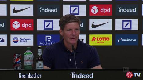 Nach der 1:6-Niederlage gegen die Bayern reagiert Oliver Glasner auf die Frage, ob es Filip Kostic sein letztes Heimspiel war mit Humor und erklärt, dass er ihn für den Liga-Auftakt in Italien schone.