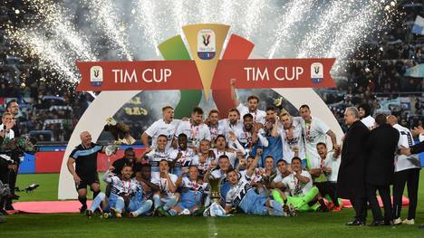 Lazio Rom feiert den Triumph bei der Coppa Italia