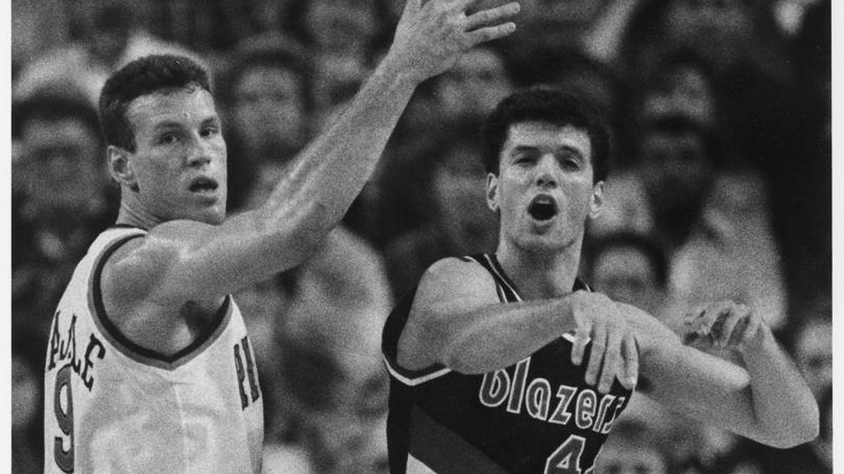 Drazen Petrovic (r.) in seiner Zeit bei den Portland Trail Blazers