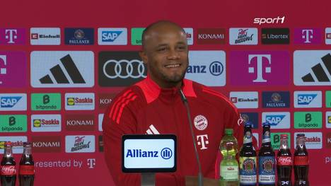 Bayern-Trainer Vincent Kompany spricht auf der Pressekonferenz über die Balance zwischen Job und Familie und sorgt damit für einen Schmunzler.