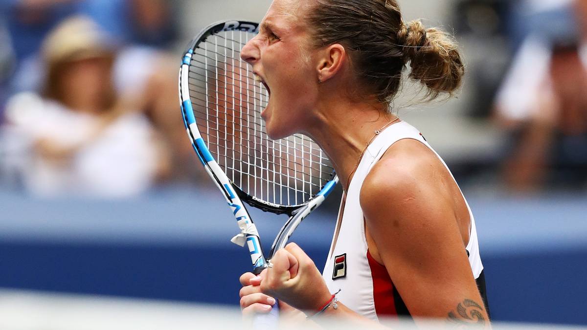 Die 24-Jährige brüllt ihre Freude heraus