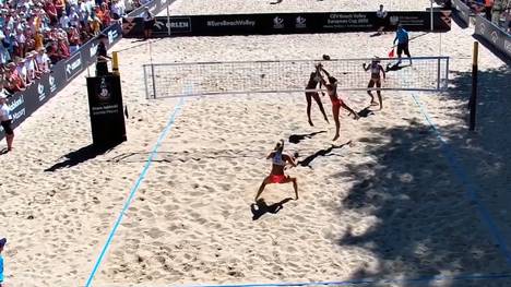 Mit Linda Bock und Lea Kunst ist auch das letzte deutsche Duo bei der diesjährigen Beachvolleyball-EM ausgeschieden. Die beiden mussten sich im Achtelfinale den lettischen Vertretern geschlagen geben.