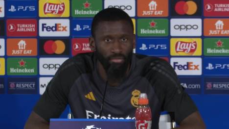 Real Madrid und Manchester City treffen im Viertelfinale der Champions League aufeinander. Antonio Rüdiger spricht über die bevorstehende Begegnung mit dem norwegischen Starstürmer Erling Haaland.