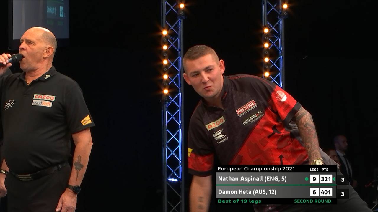 Darts European Championship 2021: Nathan Aspinall - Damon Heta (10:6)