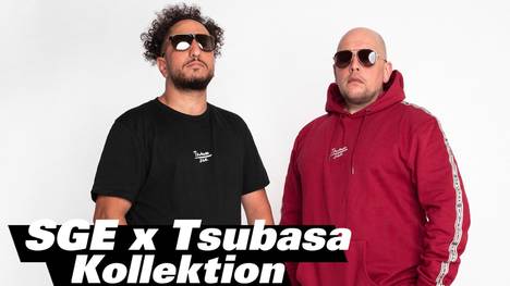 Die Frankfurter Rapper Celo & Abdi präsentieren den neuen Tsubasa-Look der Eintracht