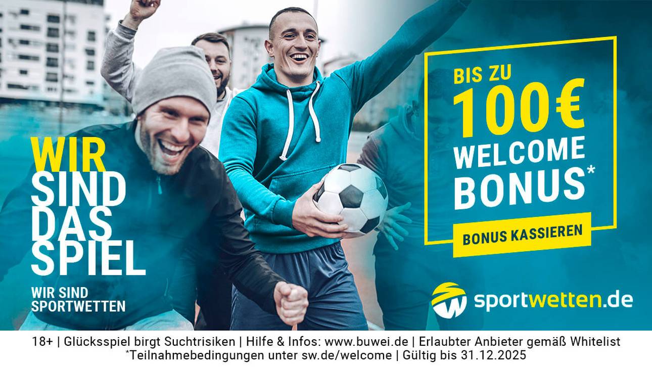 Neukunden können sich einen sportwetten.de Bonus bis zu 100€ sichern