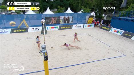 Christine Aulenbrock und Sandra Ferger qualifizieren sich für die deutsche Meisterschaft am Timmendorfer Strand - das Netz spielt eine entscheidende Rolle. Der Spielbericht.