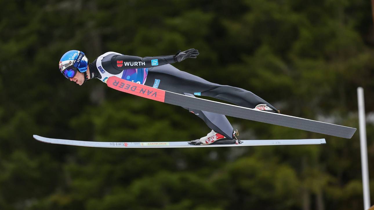 Schmid Dritter nach dem Springen