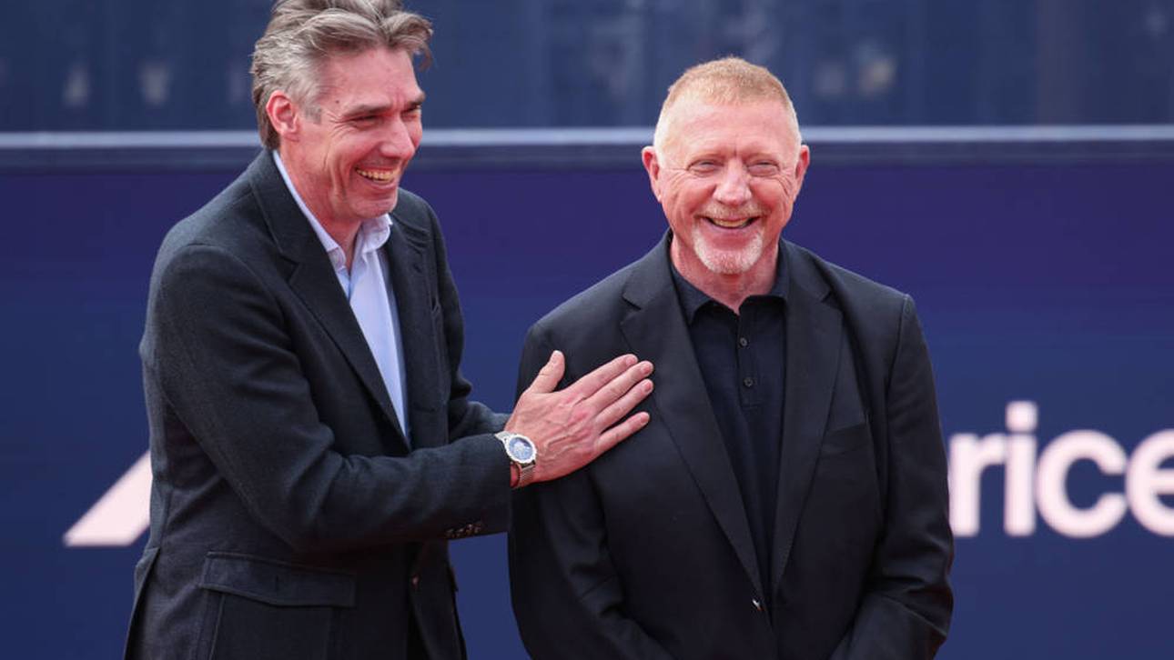 Boris Becker und Michael Stich bei einem Gedenkmoment für Niki Pilic bei den BMW Open