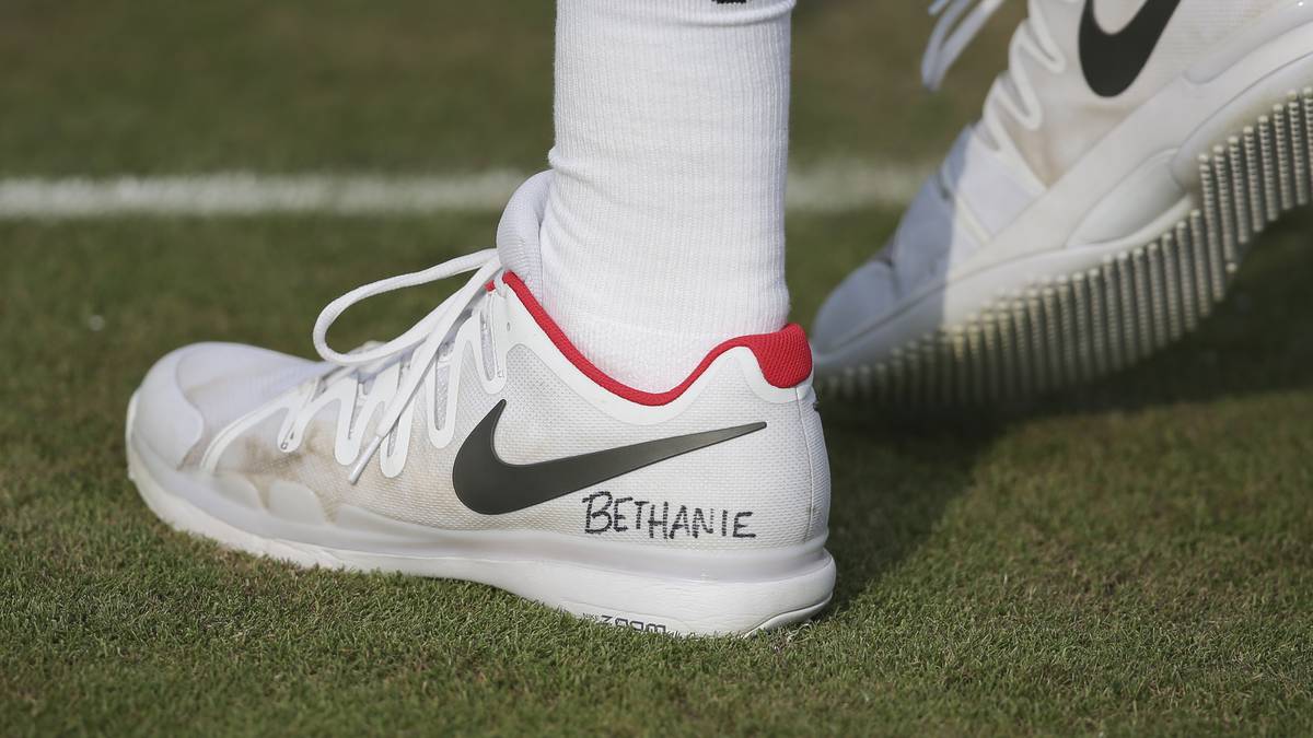 Jack Sock hat auf seinen Schuhen "Bethanie" stehen. Ein Gruß an die schwer verletzte US-Amerikanerin