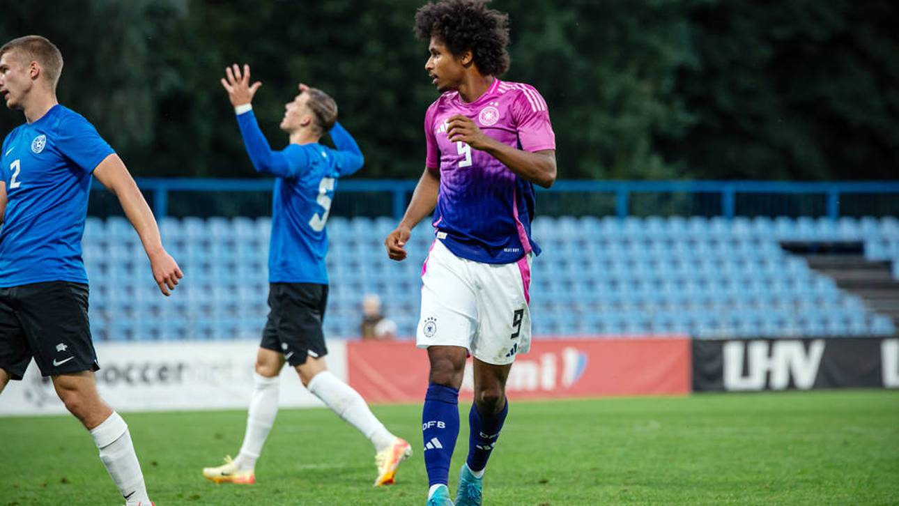 Karim Adeyemi erzielte beim Sieg der U21-Nationalmannschaft in Estland drei Tore