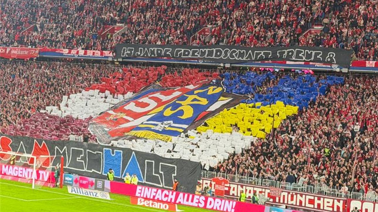 Mit dieser Choreo machten die Fans des FC Bayern vor dem Spiel gegen Bremen auf sich aufmerksam