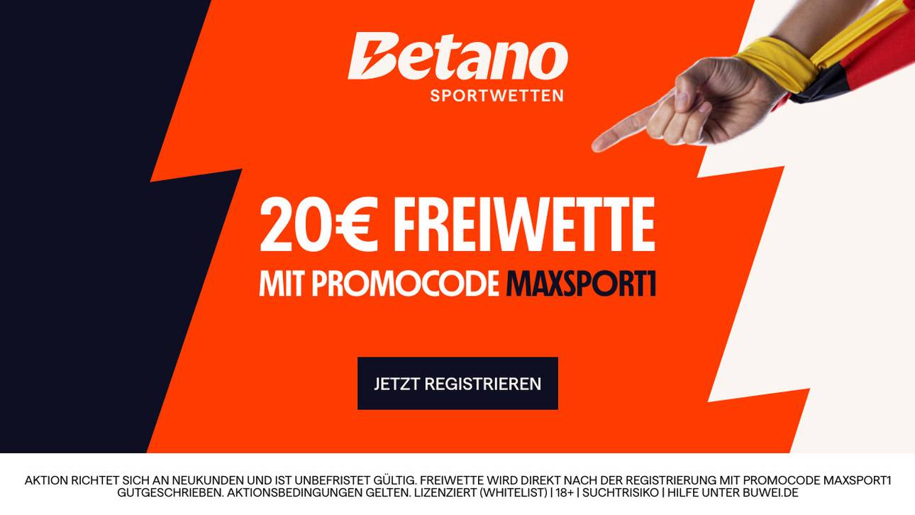 Neuanmeldungen begrüßt Betano mit dem 100% Start-Bonus und einer 20€ Freiwette. 18+ | Es gelten die AGB.