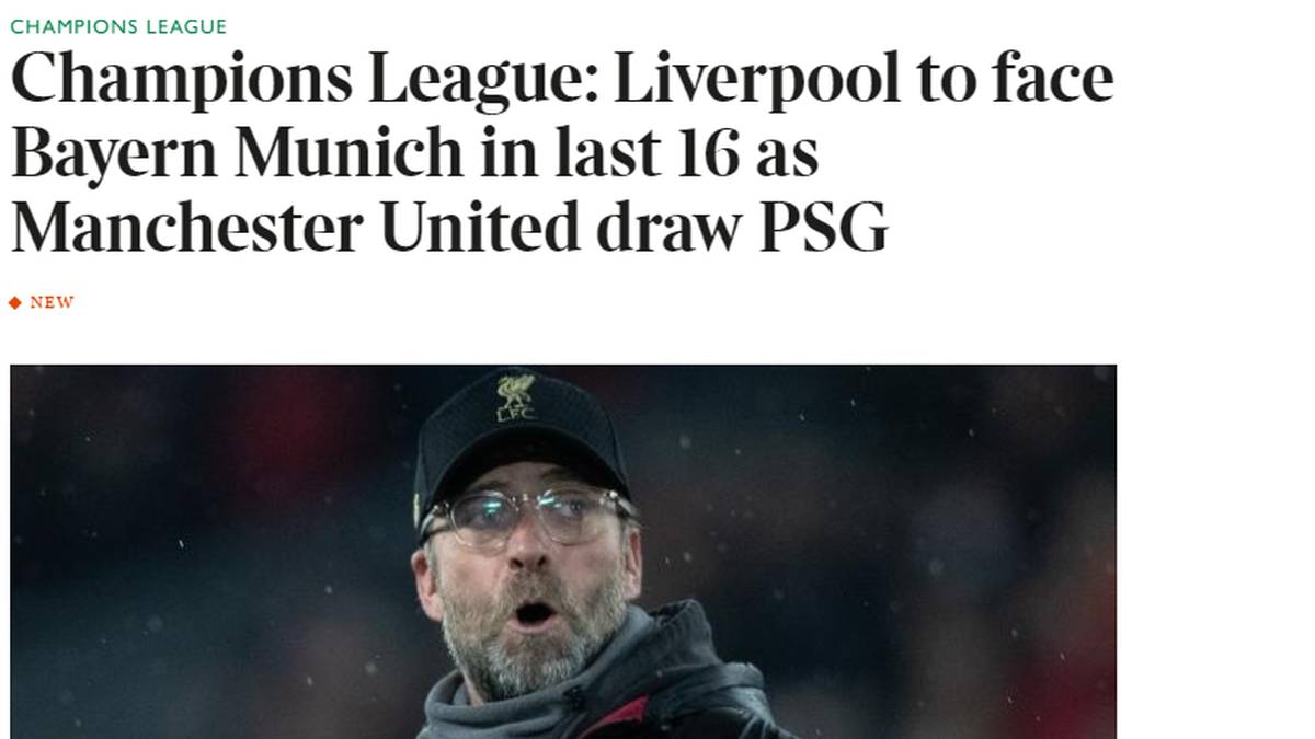 Times: "Alle Hoffnungen, die Jose Mourinho auf ein relativ einfaches Champions-League-Los hatte, wurden zerschlagen, als sein Team Saint-Germain gezogen bekam. United muss mit der Offensivwucht von Neymar, Kylian Mbappe und Edinson Cavani zurechtkommen“