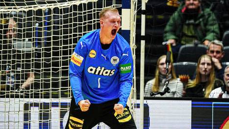 David Späth jubelt bei der Handball-WM