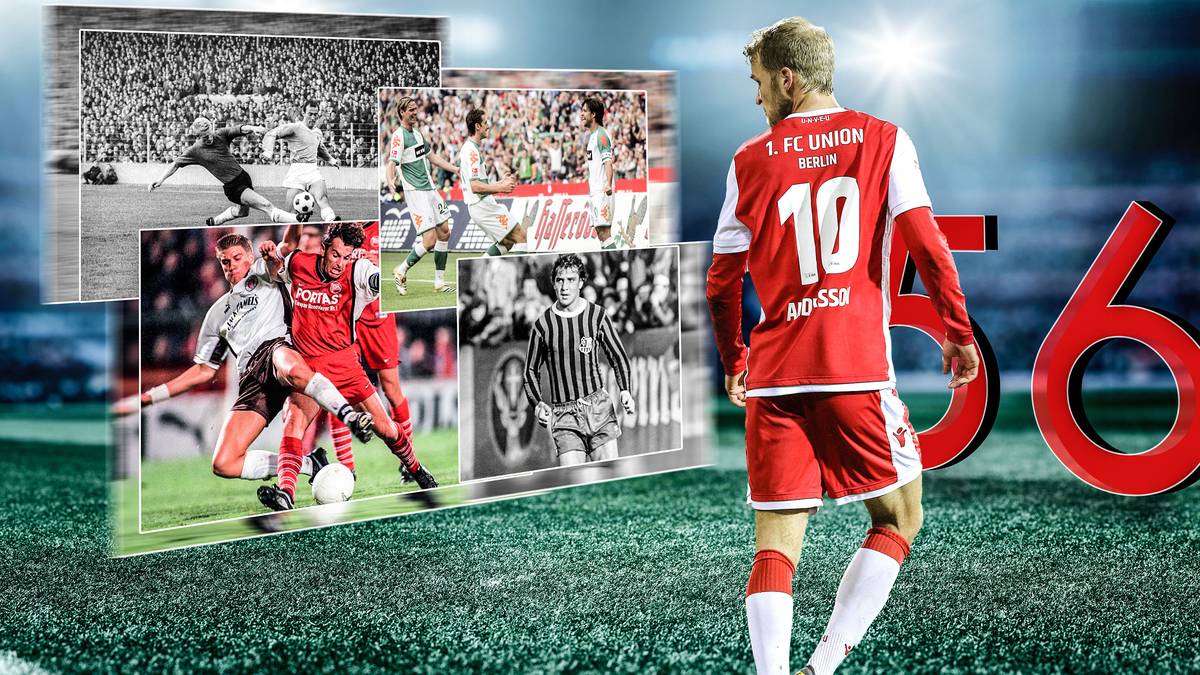 Union Berlin hat es geschafft! Nach einem wahren Relegations-Krimi setzten sich die Eisernen gegen den VfB Stuttgart durch und machten erstmals den Sprung ins Fußball-Oberhaus klar. Mit dem Heimspiel gegen RB Leipzig wird Union der 56. Klub in der Geschichte der Bundesliga. SPORT1 zeigt alle Teams, geordnet nach den Jahren ihrer Erstliga-Zugehörigkeit