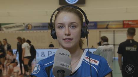 Elisa Lohmann spricht im Interview mit SPORT1 über den Sieg nach 0:2-Rückstand gegen Schwarz-Weiß Erfurt und die Ziele für die Restsaison.