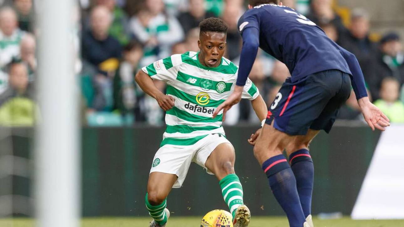 Karamoko Dembélé 2019 bei seinem Debüt für die erste Mannschaft von Celtic Glasgow 