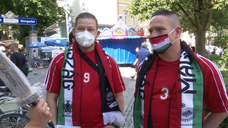 Nach dem Regenbogen-Verbot für die Münchner Allianz-Arena haben sich die Ungarn-Fans vor dem Spiel in München deutlich zur Debatte geäußert. Die Forderung: Fußball und Politik trennen.