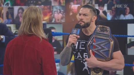 Bei WWE Friday Night SmackDown verlangt Roman Reigns eine Entscheidung von Royal-Rumble-Sieger Edge - und bekommt stattdessen eine Abreibung eines ungebetenen Gastes.
