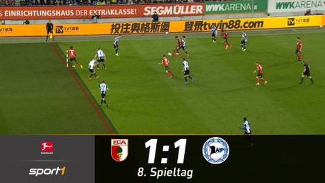 Bielefeld sichert sich gegen den FC Augsburg mit einem 1:1 einen Punkt. Die Arminia hat zweimal Glück, dass die Augsburger im Abseits stehen.