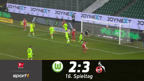Der Absturz des VfL Wolfsburg geht weiter. Die Niedersachsen zeigten gegen den 1. FC Köln lange eine ansprechende Leistung, erzielten dann zwei starke Kontertore.
