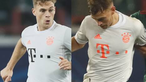 Mini-Panne bei Joshua Kimmich: Der Mittelfeldspieler trug in der ersten Halbzeit bei Lokomotive Moskau ein anderes Trikot als seine Kollegen. 