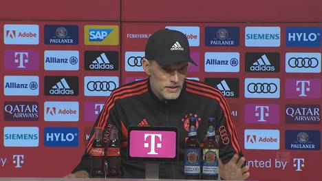 Bayern-Trainer Thomas Tuchel verplappert sich nach dem Spiel im Interview und erklärt auf der Pressekonferenz danach sofort, dass er die Aussage bereut. 