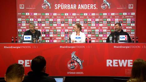 Marco Rose und Steffen Baumgart witzeln auf der Pressekonferenz nach dem Spiel zwischen Köln und Leipzig über das Verhalten des RB-Coachs. 