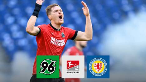 Hannover 96 fährt einen verdienten Derbysieg gegen Schlusslicht Braunschweig ein. Damit springen die Niedersachsen auf Rang drei.