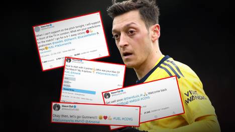 Spielen darf er für Arsenal aktuell nicht mehr, auf Twitter ist Mesut Özil dafür momentan fleißiger denn je unterwegs. Nach seiner Ausbootung ist er der wohl bestbezahlte Fanboy der Gunners.