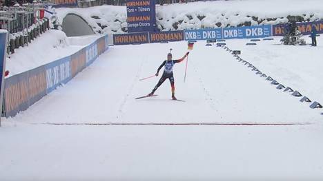 Vanessa Voigt, Julia Tannheimer, Selina Grotian und Franzika Preuß setzten sich gegen Frankreich durch und gewinnen damit die Staffel in Hochfilzen.