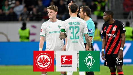 Eintracht Frankfurt und der SV Werder Bremen liefern sich eine hart umkämpfte Partie. Beide Mannschaften müssen in Unterzahl zu Ende spielen.