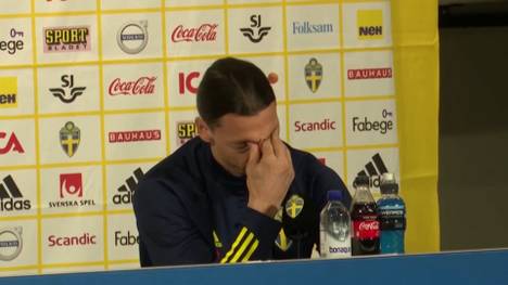 Zlatan Ibrahimovic wird auf einer Pressekonferenz von seinen Gefühlen übermannt. Der Superstar spricht über sein Comeback für Schweden und seine Familie.