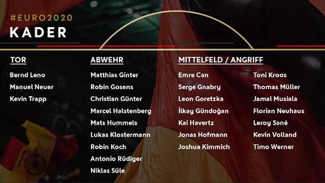 Bundestrainer Joachim Löw hat die 26 Spieler verkündet, die für Deutschland mit zur Europameisterschaft fahren.