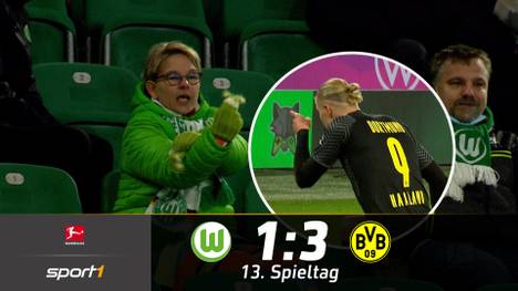 Borussia Dortmund fährt nach dem Aus in der Champions League einen Sieg beim VfL Wolfsburg ein. Erling Haaland krönt sein Comeback mit einem Tor.