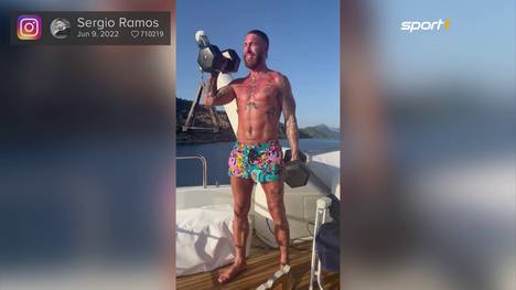 Sergio Ramos liegt im Urlaub alles andere als auf der faulen Haut. Auf Instagram begeistert er jetzt seine Fans mit seinem Training - für das er kurzerhand sein Boot umfunktioniert. 