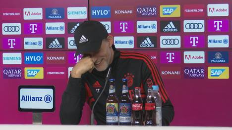 Bei der Frage, ob der FC Bayern noch auf der Suche nach einer echten "Sechser-Kante" ist, muss der Trainer Thomas Tuchel herzlich lachen. 