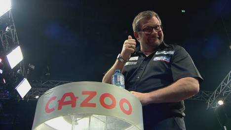 James Wade bezwingt Gerwyn Price im Halbfinale 6:1 und legt dabei einen eigenen neuen Bestwert auf. Der Engländer spielt 114.73 Punkte im Schnitt.