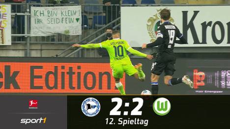 Arminia Bielefeld verpasst gegen den VfL Wolfsburg einen Befreiungsschlag im Abstiegskampf. Die Arminen verspielen innerhalb von 85 Sekunden eine 2:0-Führung.
