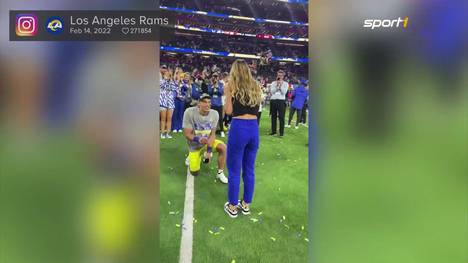 Für Taylor Rapp von den Los Angeles Rams gab es gleich zwei Gründe zur Freude: Nach dem Gewinn des Super Bowls gegen die Cincinnati Bengals machte der Rams-Star seiner Freundin auf dem Rasen einen Heiratsantrag.