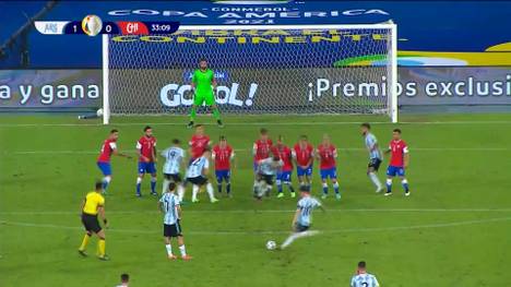 Argentinien kommt im Topspiel der Copa América gegen Chile nicht über ein 1:1 hinaus - obwohl Lionel Messi für einen Zauber-Freistoß sorgt.