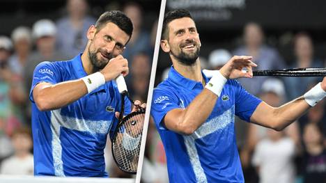 Novak Djokovic hat nach dem Sieg gegen Gael Monfils das Viertelfinale in Brisbane erreicht. Der Tennisstar erkärt dabei auch seinen kuriosen Jubel und wer hinter dieser Idee steckt. 