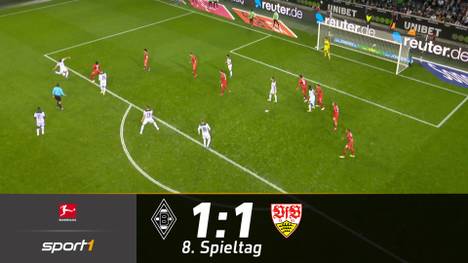 Der VfB Stuttgart erarbeitet sich trotz Corona-Ausfällen einen Punkt gegen Gladbach. Beide Teams treffen beim 1:1 sehenswert.