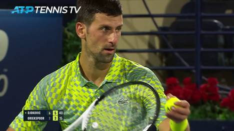 Bei den Dubai Tennis Championships war es für Novak Djokovic eine leichte Aufgabe, sich für das Viertelfinale zu qualifizieren. Der Serbe gewann in zwei Sätzen gegen Tallon Griekspoor mit 6:2 und 6:3.