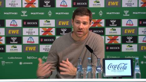 Bayer Leverkusens Trainer Xabi Alonso spricht über das Remis gegen Werder Bremen. 